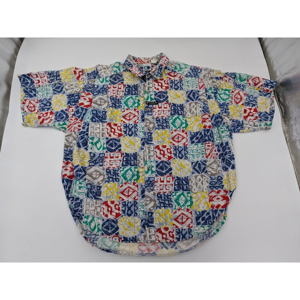 Vintage T&C Surf Designs Shirt Men's Large 90s Button Up Surfing‎ Made in USA